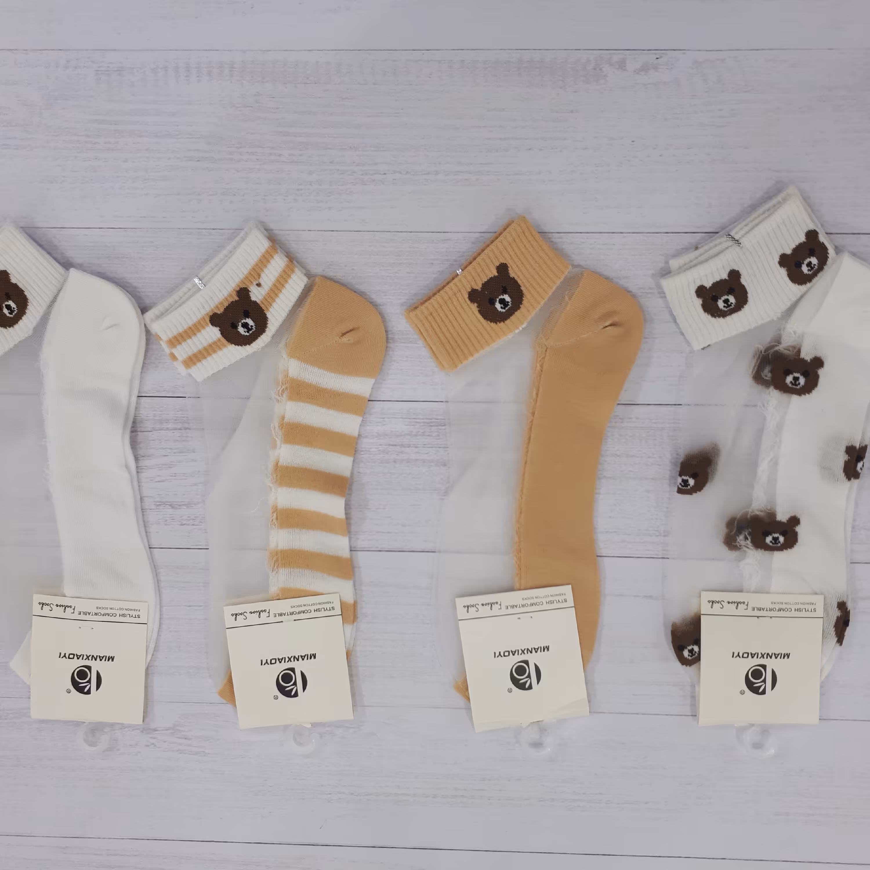 جوراب مچی شیشه ای طرح تدی 