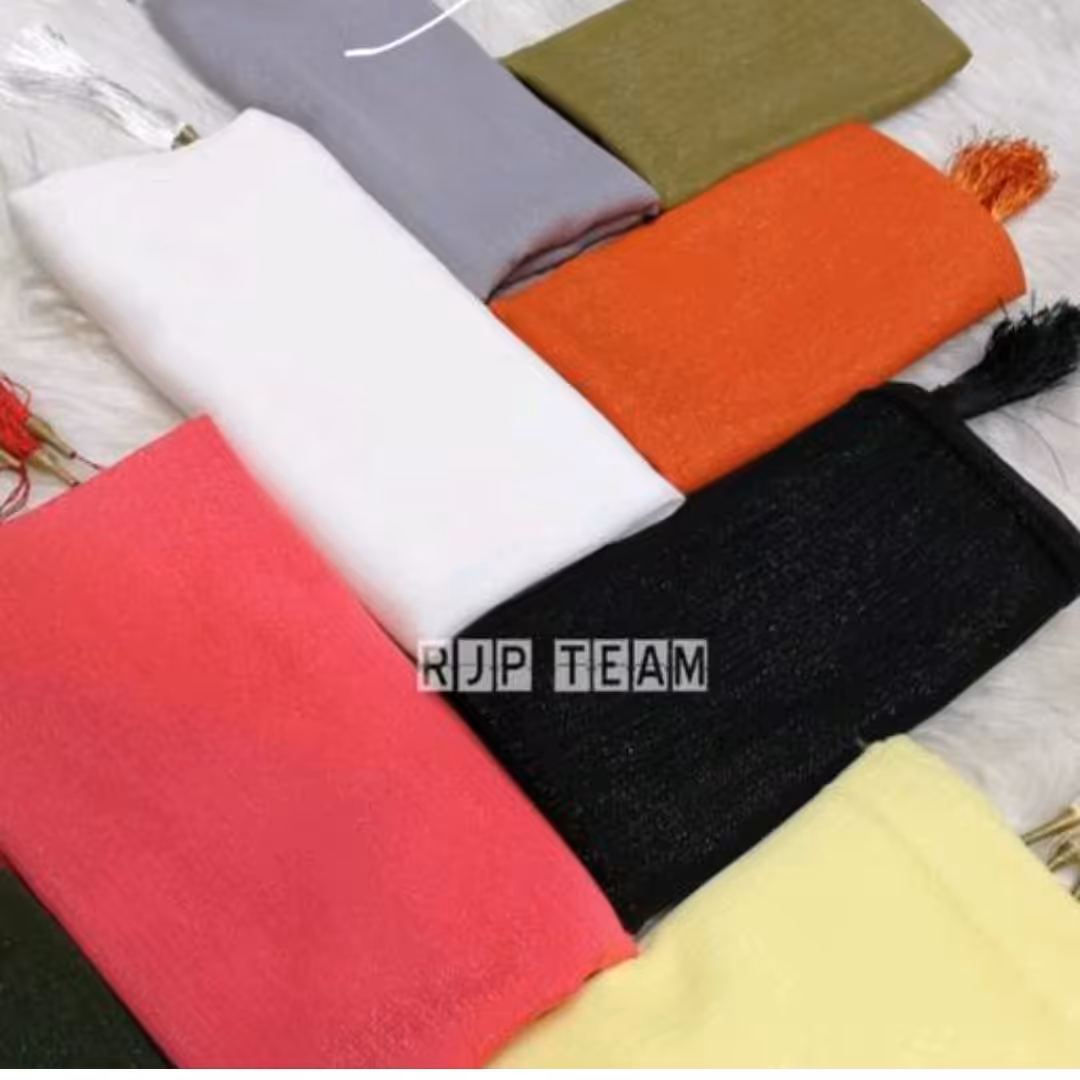 شال حریر کریستال منگوله دار مجلسی (رنگ زرد)
