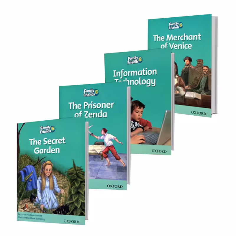 کتاب Family and Friends 6 اثر Frances Hodgson Burnett انتشارات oxford چهار جلدی