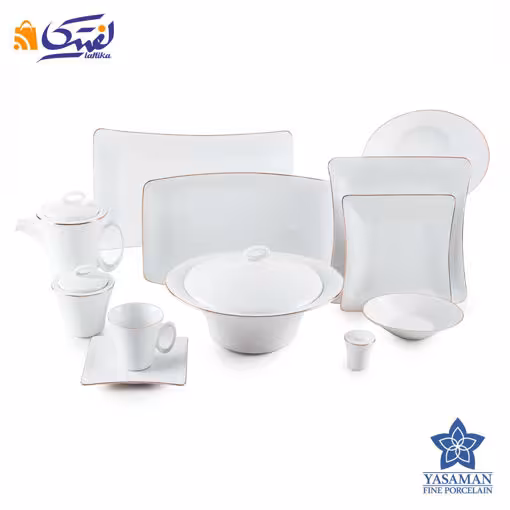 سرویس چینی یاسمن وینچی طرح زرین رزگلد 81 پارچه