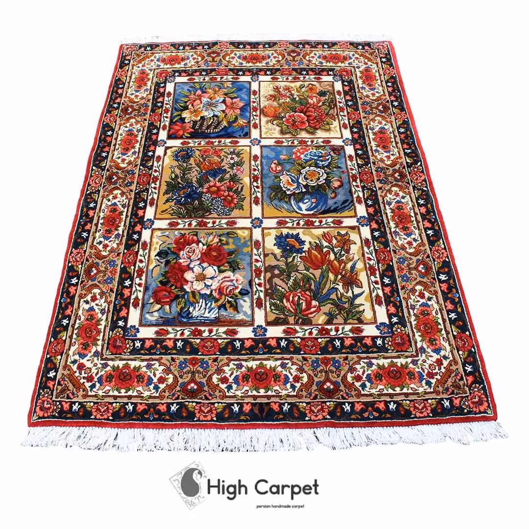 فرش دستبافت بختیار قاب قاب خشتی شیدا 1.5 متری کد 1116