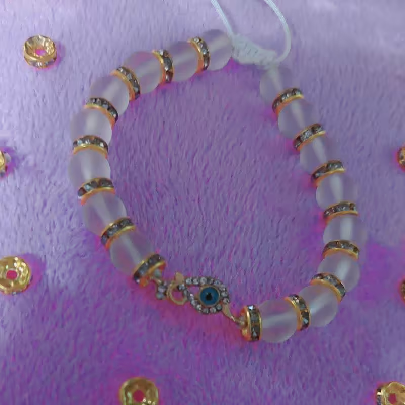 دستبند مروارید سفید مات