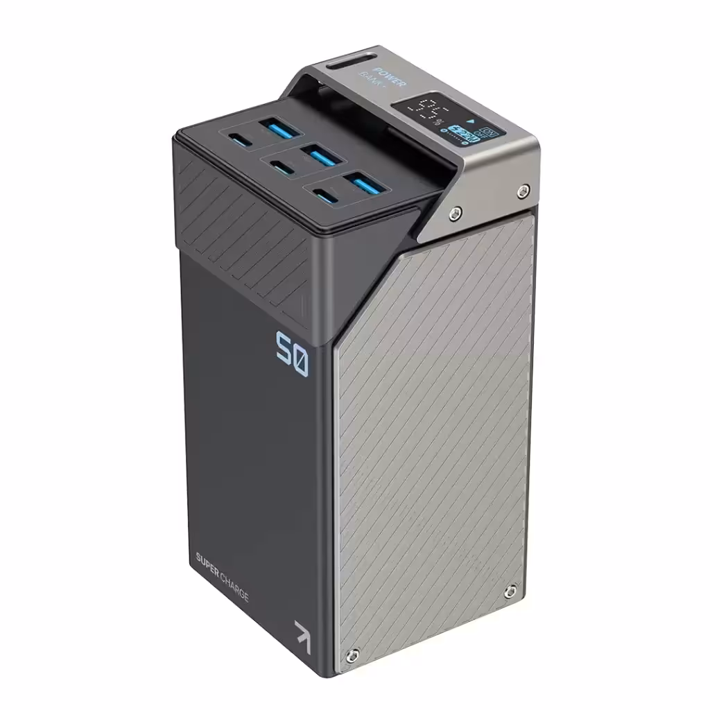 پاوربانک تایپ سی و یو اس بی شارژ سریع 65 وات 50000 پاورولوژی PPBCHA68