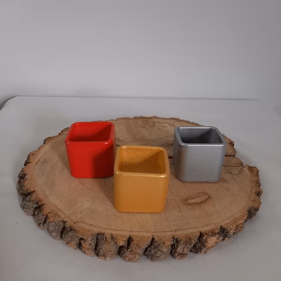 گلدان سنگی مربع رنگی(بسته10تایی)در رنگبندی مناسب کاکتوس و گیفت و گل چینی