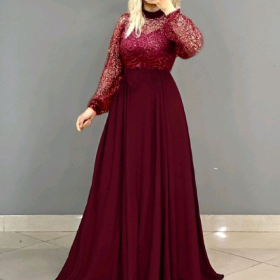 پیراهن شب زنانه پولکی مدل پوشیده