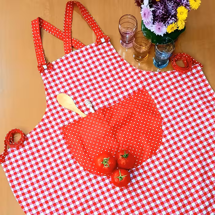 پیشبند آشپزخانه سه لایه با آستر نخی و لایه ی داخلی برزنت ضدآب 