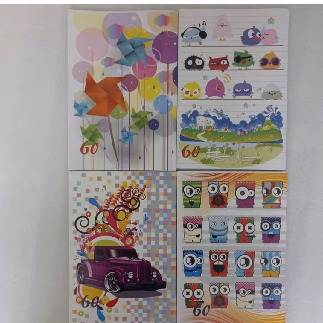 دفتر 60برگ خطی سایز وزیری منگنه ای