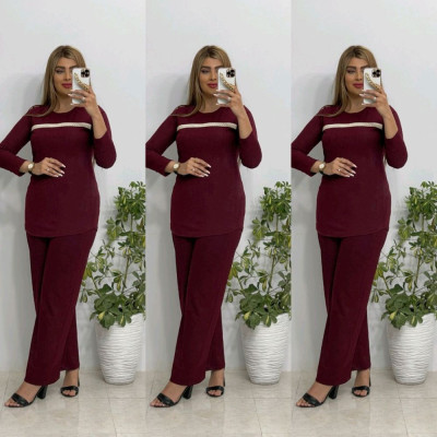 مانتو شلوار زنانه نخی کریشه مدل شومیزوشلوارکنفی