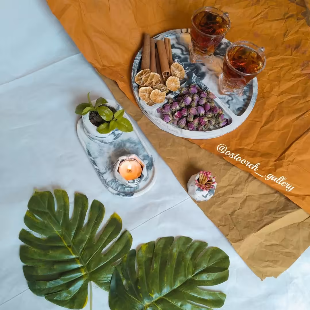 ست چایخوری پنج تیکه  بتنی 