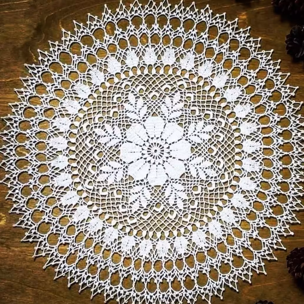 رومیزی توری 8گل