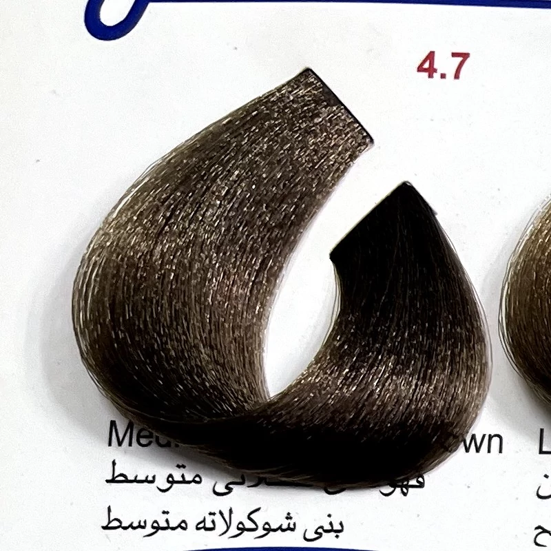 قهوه ای شکلاتی متوسط 47 ،رنگ مو کم آمونیاک پیلون ویک عدد اکسیدان | amazonchi