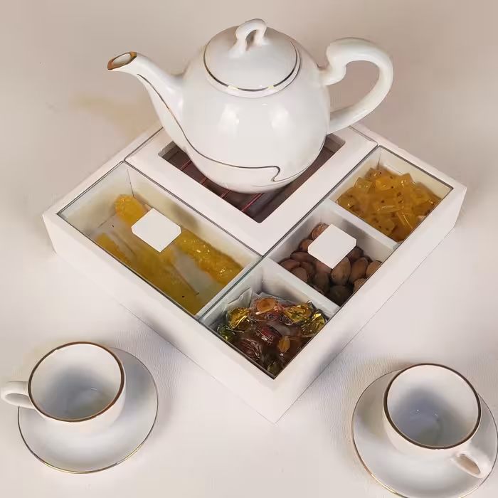 جعبه پذیرایی چوبی وارمردار دکورستیک مدل یلدا پس کرایه