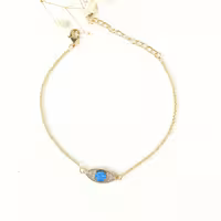 دستبند طرح طلا طرح چشم نظر آبی بدون حساسیت و ثبات رنگ بالا کد5060