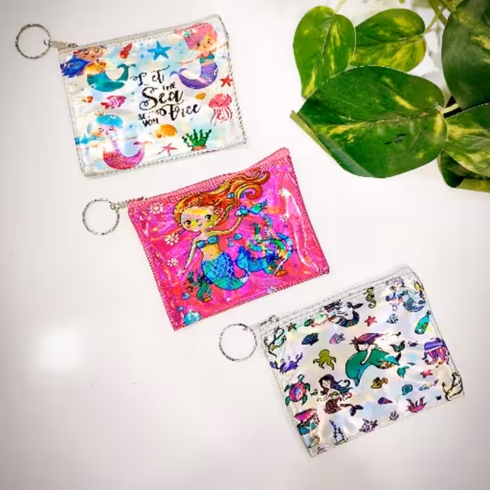 آویز کوله و جاکلیدی هولوگرام شایندار پری دریایی دخترانه 