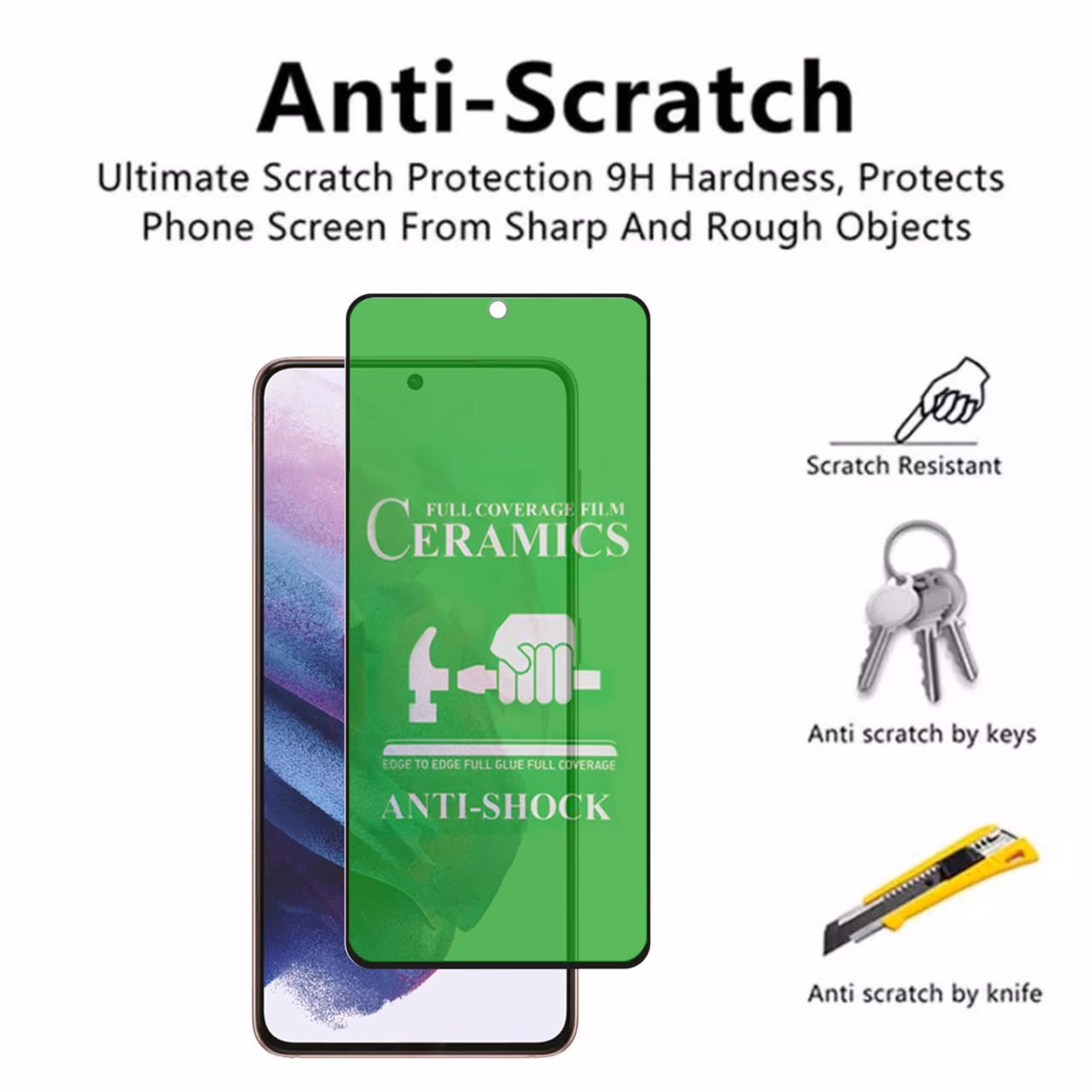 محافظ صفحه نمایش سرامیکی بیگ اج مدلA70 مناسب گوشی سامسونگ A70-A02-A02S