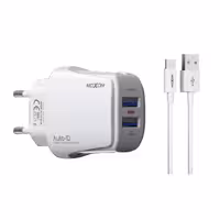 سری شارژر موکسوم مدل MX-HC70 به همراه کابل تبدیل Micro USB همراه با  گارانتی
