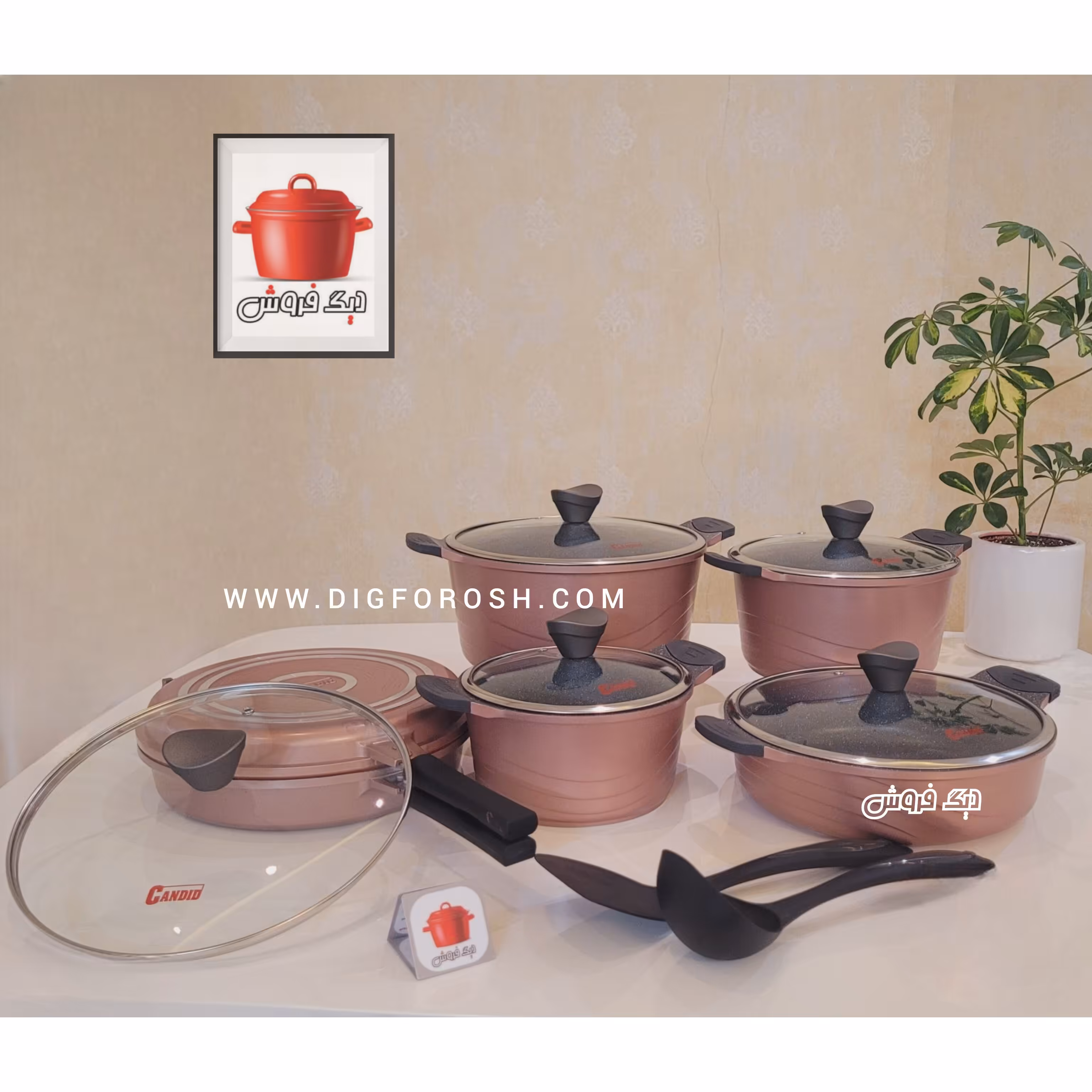 سرویس قابلمه کاندید13پارچه چدن گرانیت مدل اوشن CANDID درچندین رنگ (ارسال رایگان فوری)باضمانت