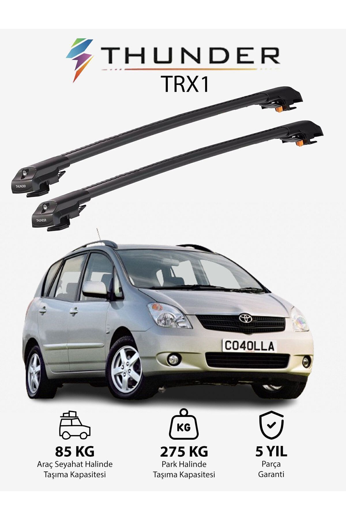 نوار محافظ خودرو خاکستری TOYOTA COROLLA VERSO 2002 2003 TRX1 CARRIB Thunder