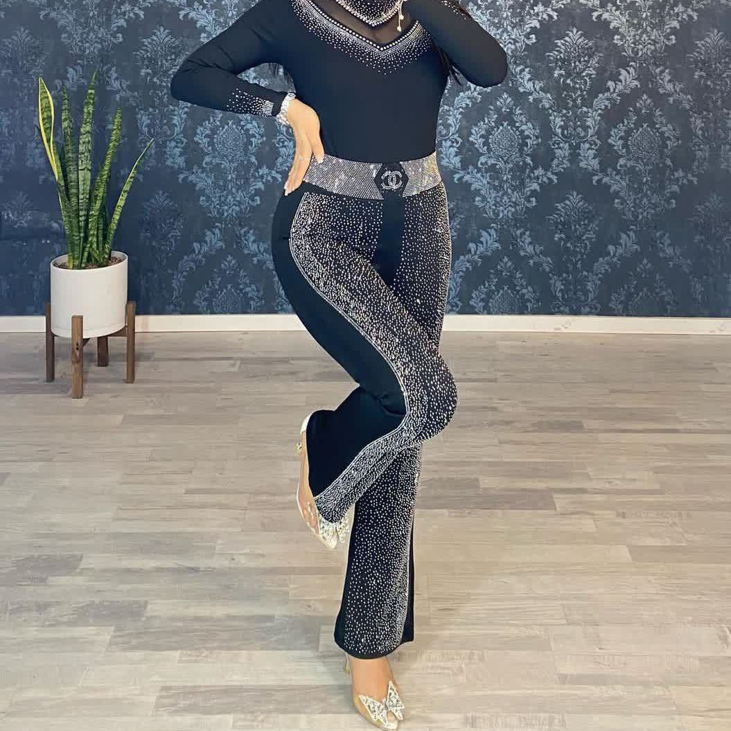 شلوار دمپا نگین دار زنانه