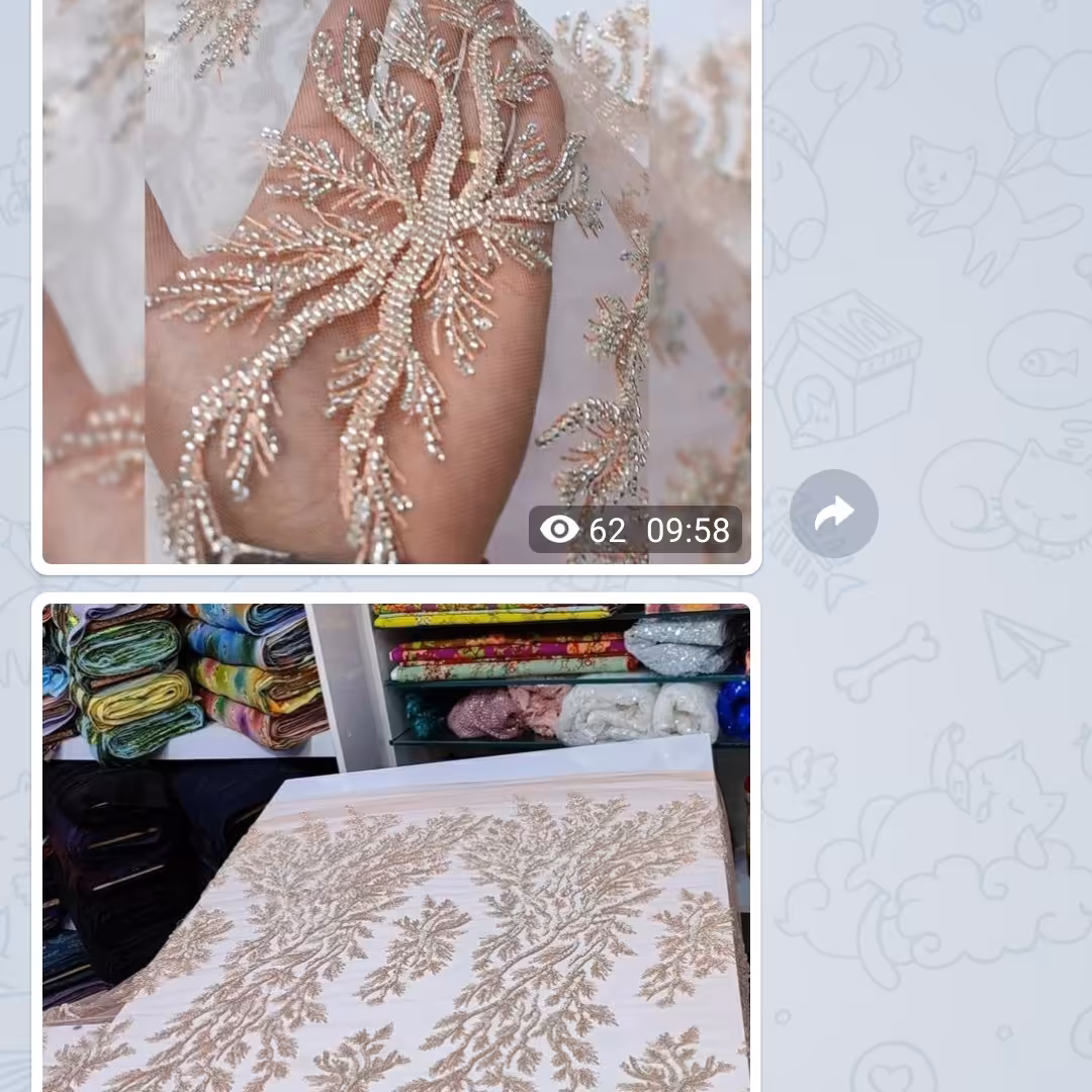 کار جدید مدل جدید 2023تور ابریشم دوزی کار شده با پولک مخفی و منجوق جنس تور کاملآ نرم و لخت تراکم بالا در شش رنگ زیبا و ج