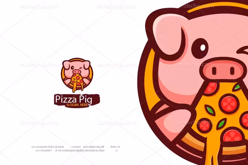 وکتور لوگو پیتزا رنگی | گرافیک با طعم تربچه