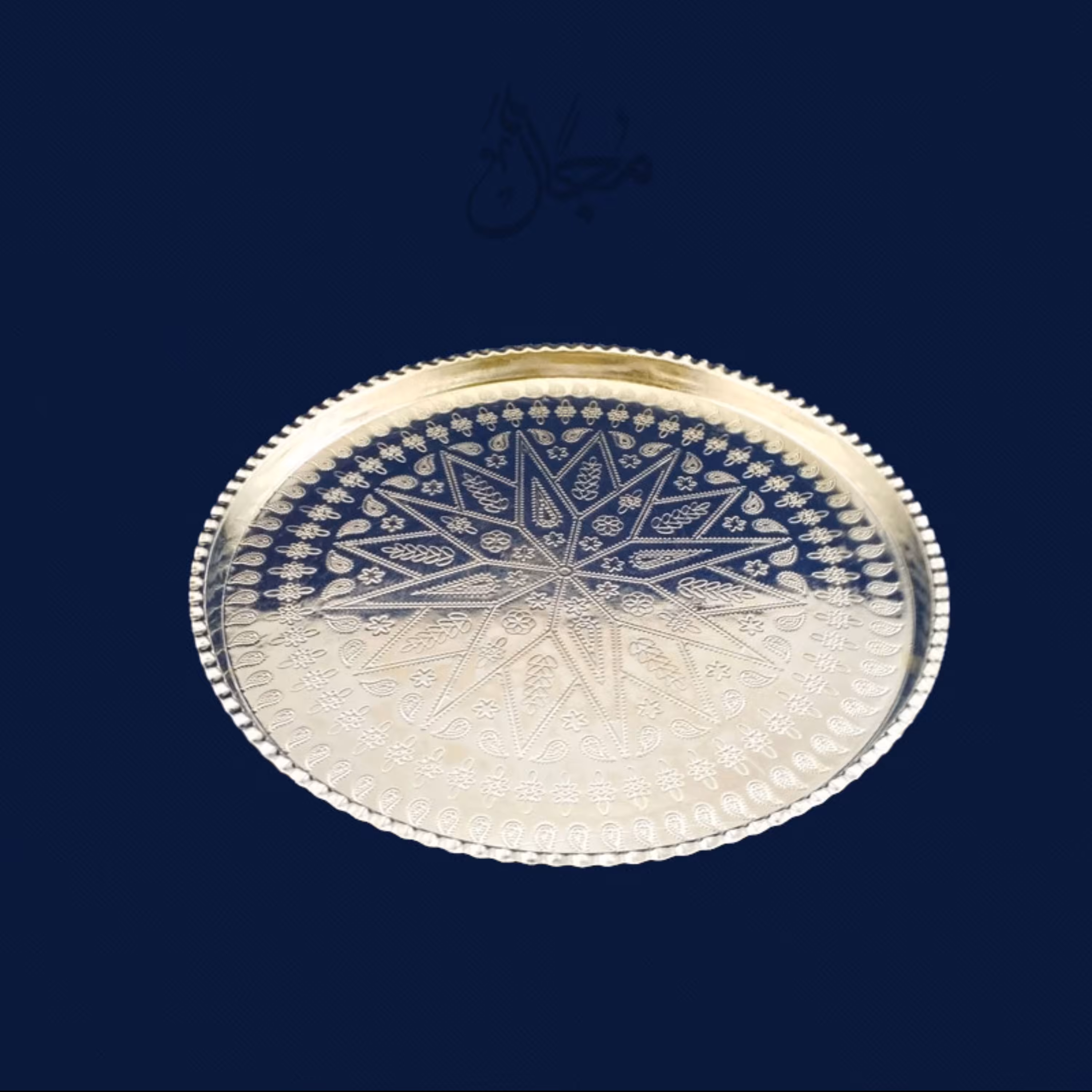 سینی مسی گرد طرح ترنج- سایز 6