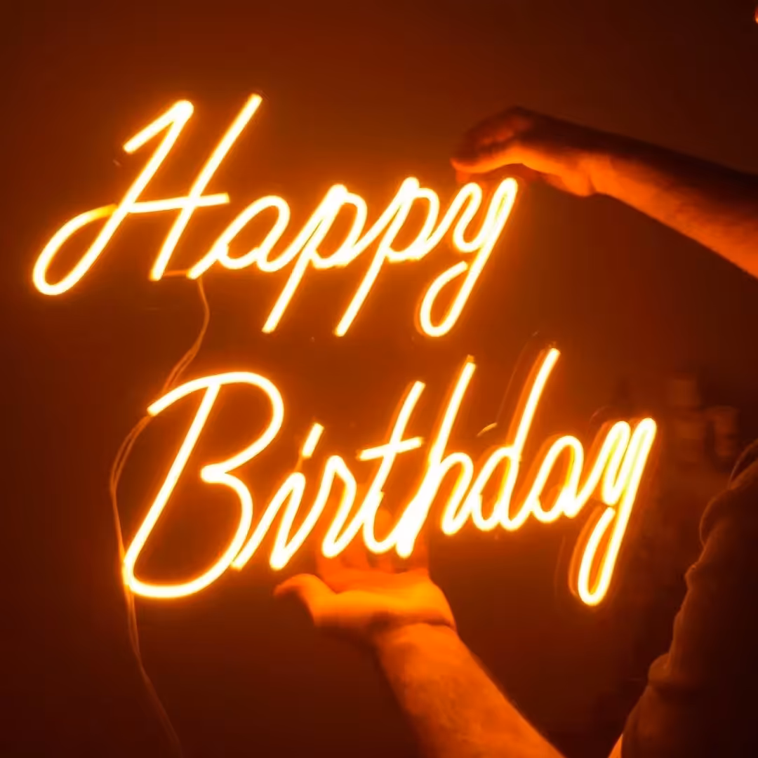 تابلو نئون طرح تولدت مبارک (Happy birthday) همراه ریموت کنترل و 36ماه گارانتی سایز بزرگ