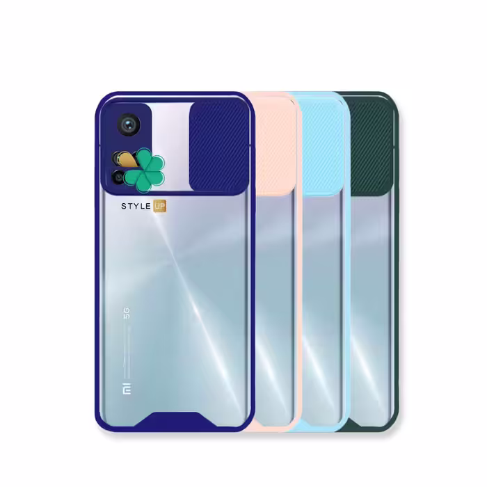 قاب گوشی شیائومی Mi 10T 5G مدل پشت شفاف محافظ لنزدار کشویی