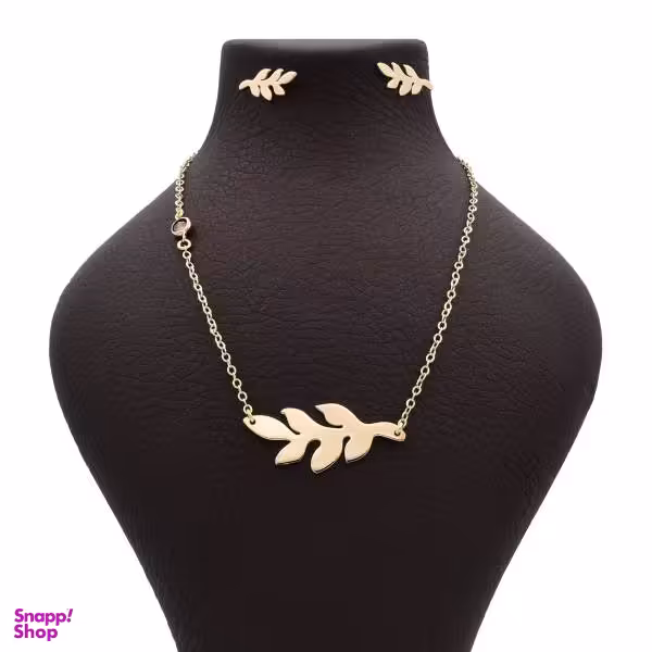 نیم ست طلا 18 عیار زنانه شمیم گلد گالری طرح برگ کد 682M379