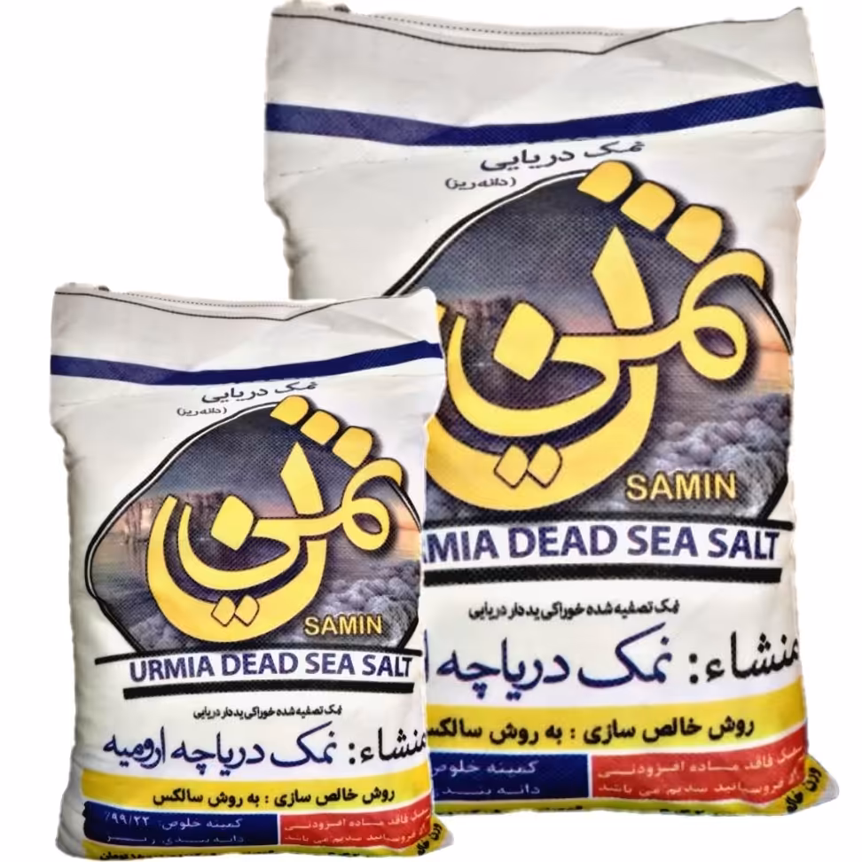 نمک دریایی یدردار 1کیلویی ثمین طرح کیسه ای 