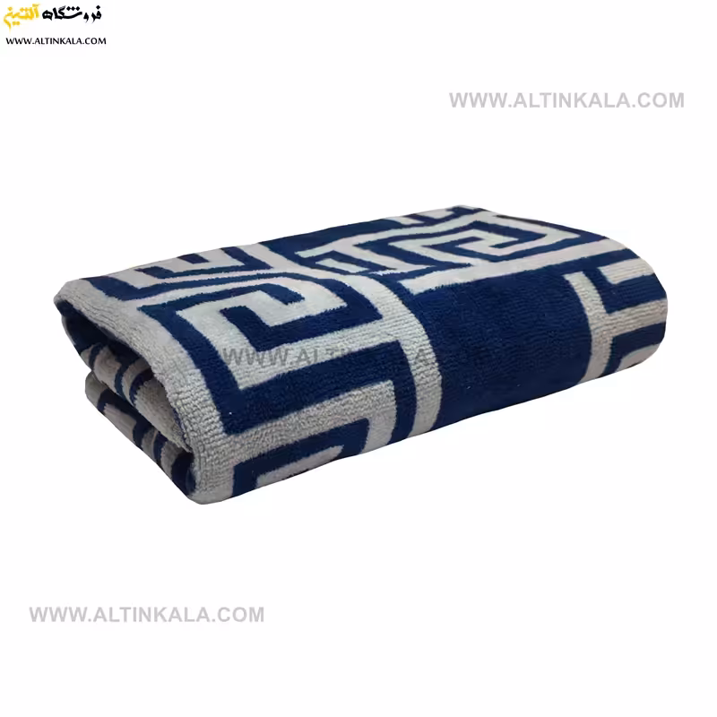 حوله دستی پودایران طرح ورساچه سرمه ای سایز 40*80