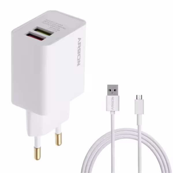 شارژر دیواری آرسون مدل AN-27 به همراه کابل تبدیل microUSB