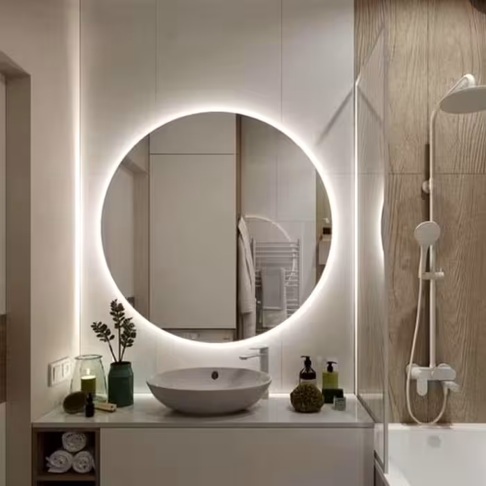 آینه بک لایت ساویسانا مدل دایره کد 1017