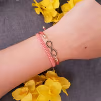 ست دستبند بی نهایت استیل و بافت مکرومه