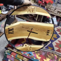 ساعت روستیک چوبی اعلی قاب حلقه چدنی موتور آرام گرد خارجی قطر 60