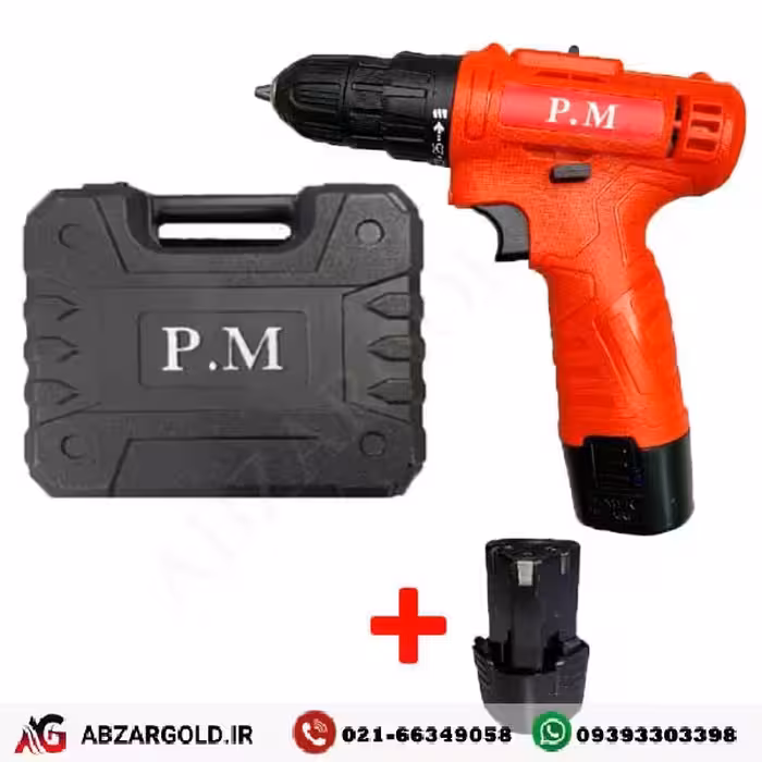 دریل پیچ گوشتی شارژی پی ام دو باطری مدل PM-CE1 1