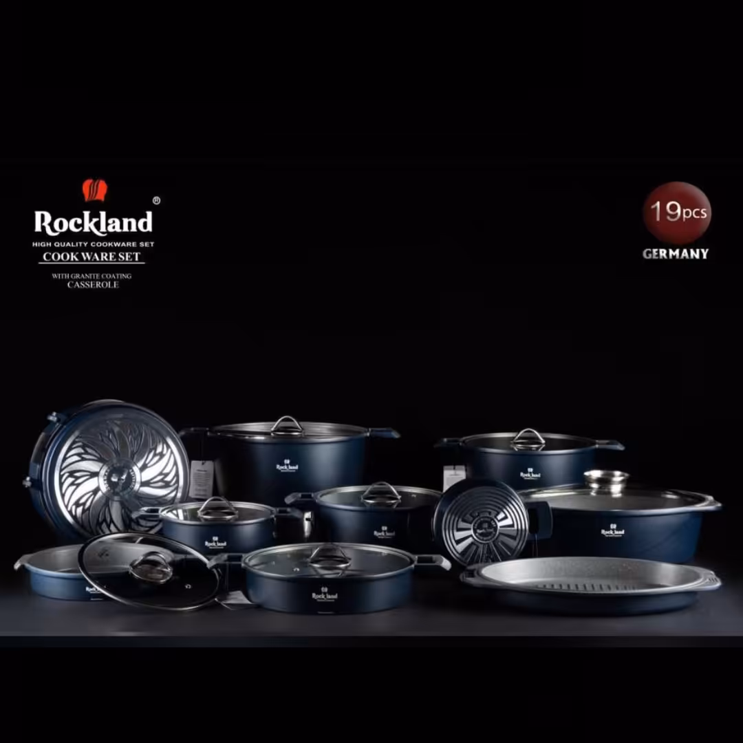 سرویس قابلمه چدن گرانیت 19 پارچه راکلند طرح آلمان کد 203