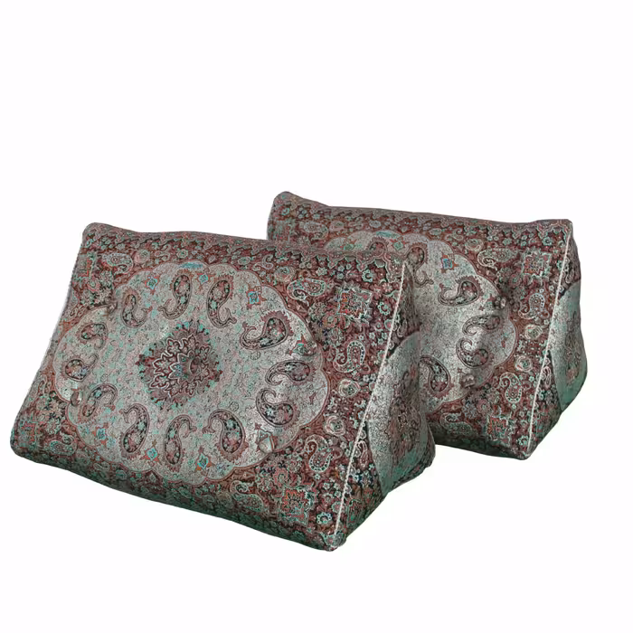 پشتی سه گوش ترمه مدل درباری