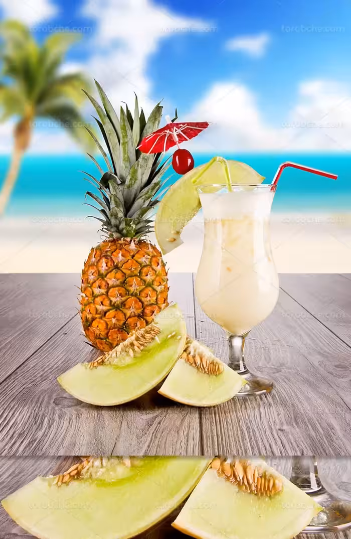 عکس نوشیدنی پیناکولادا | گرافیک با طعم تربچه