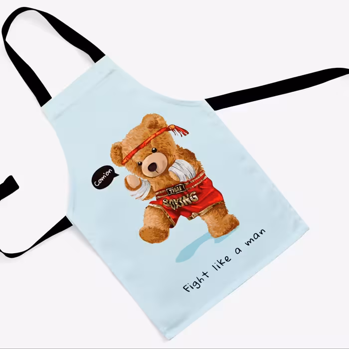 پیشبند تدی مخمل چاپ دیجیتال قابل شستشو و رنگ ثابت دارای آستر ضدآب کد29