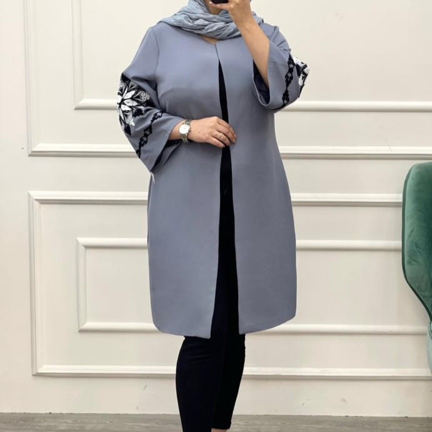 مانتو مازراتی آستین گلدوزی شده