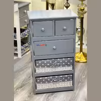 جاسیب زمینی و پیاز دو سبد و سه کشو تمام ام دی اف MDF طوسی