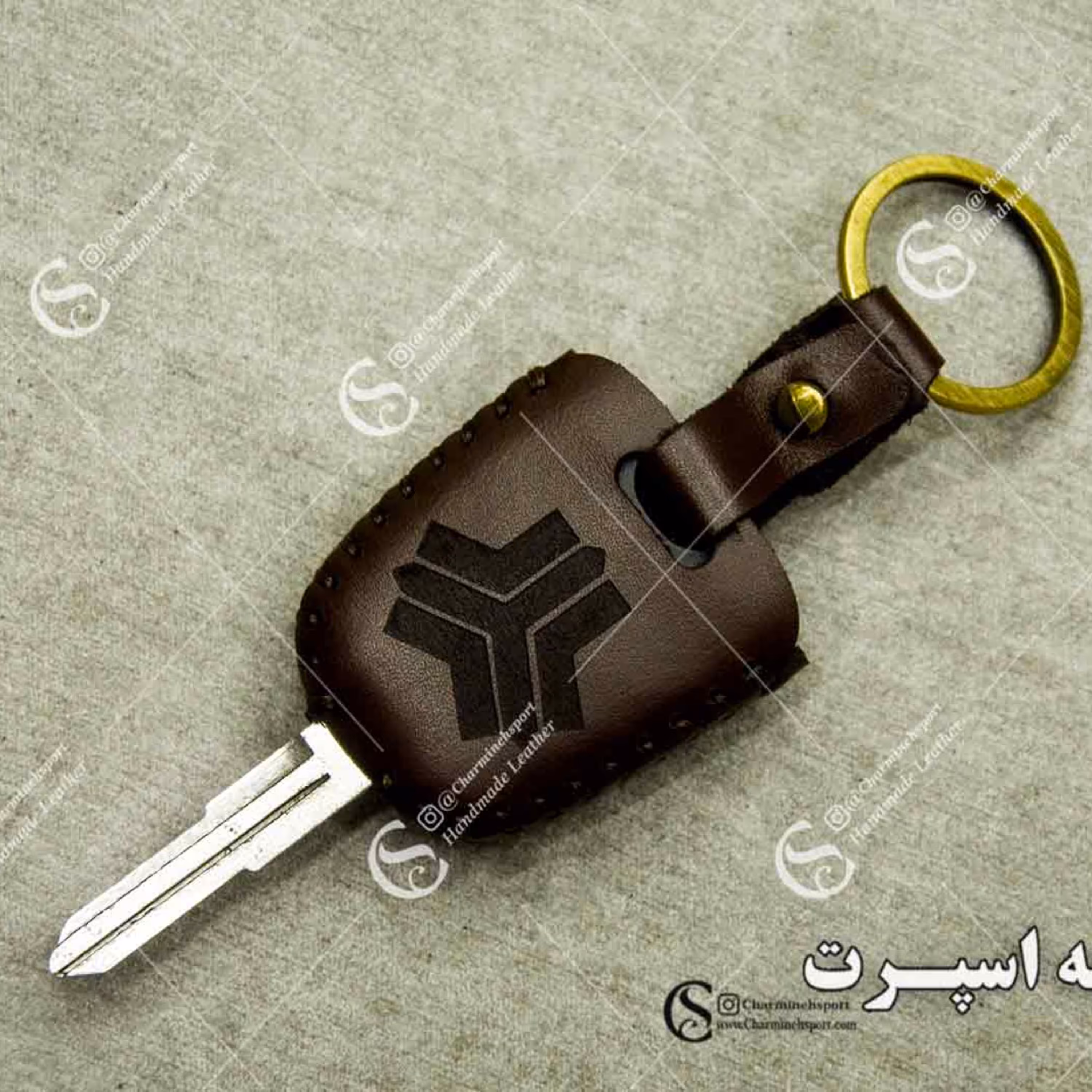 جاسوییچی چرم طبیعی گاوی قهوه ای مناسب سایپا پراید .کوییک .ساینا . تیبا 2