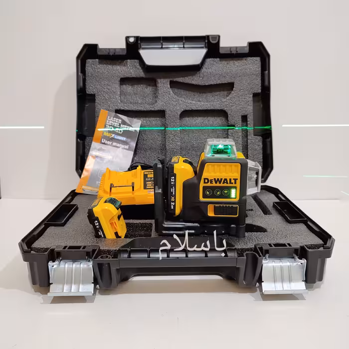 تراز لیزر ی شارژی نور سبز دیوالت جعبه بزرگ مدل Dewalt Laser level 12v