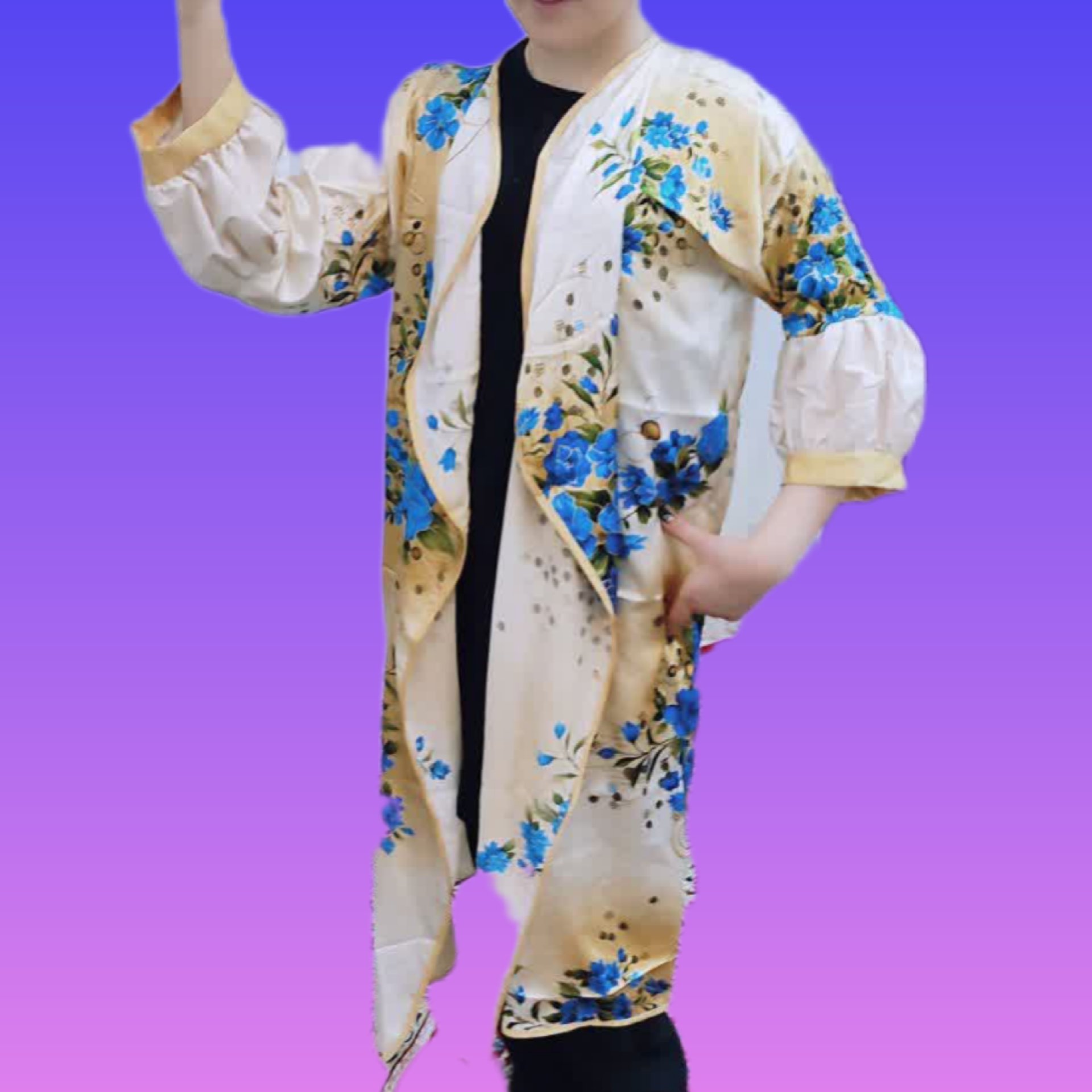 مانتو ساتن گل دار مجلسی