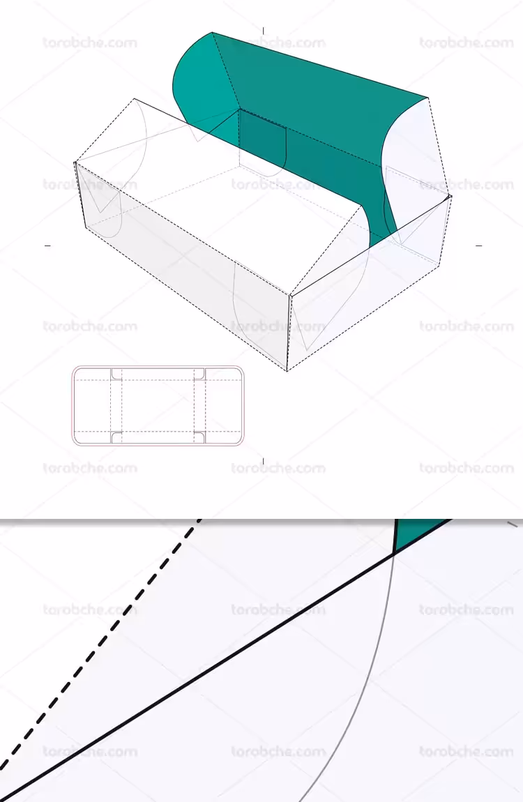 وکتور صفحه گسترده جعبه مکعب مستطیل | گرافیک با طعم تربچه