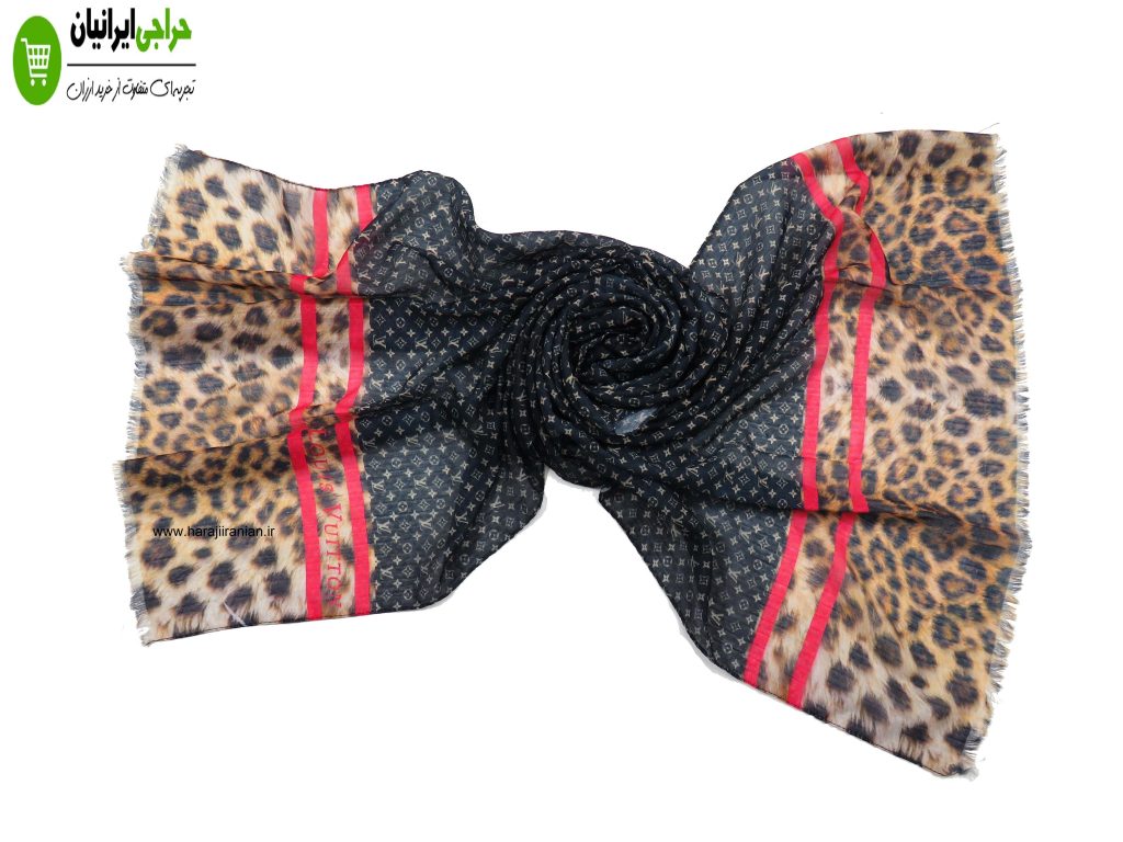 شال نخی طرح پلنگی کد 115