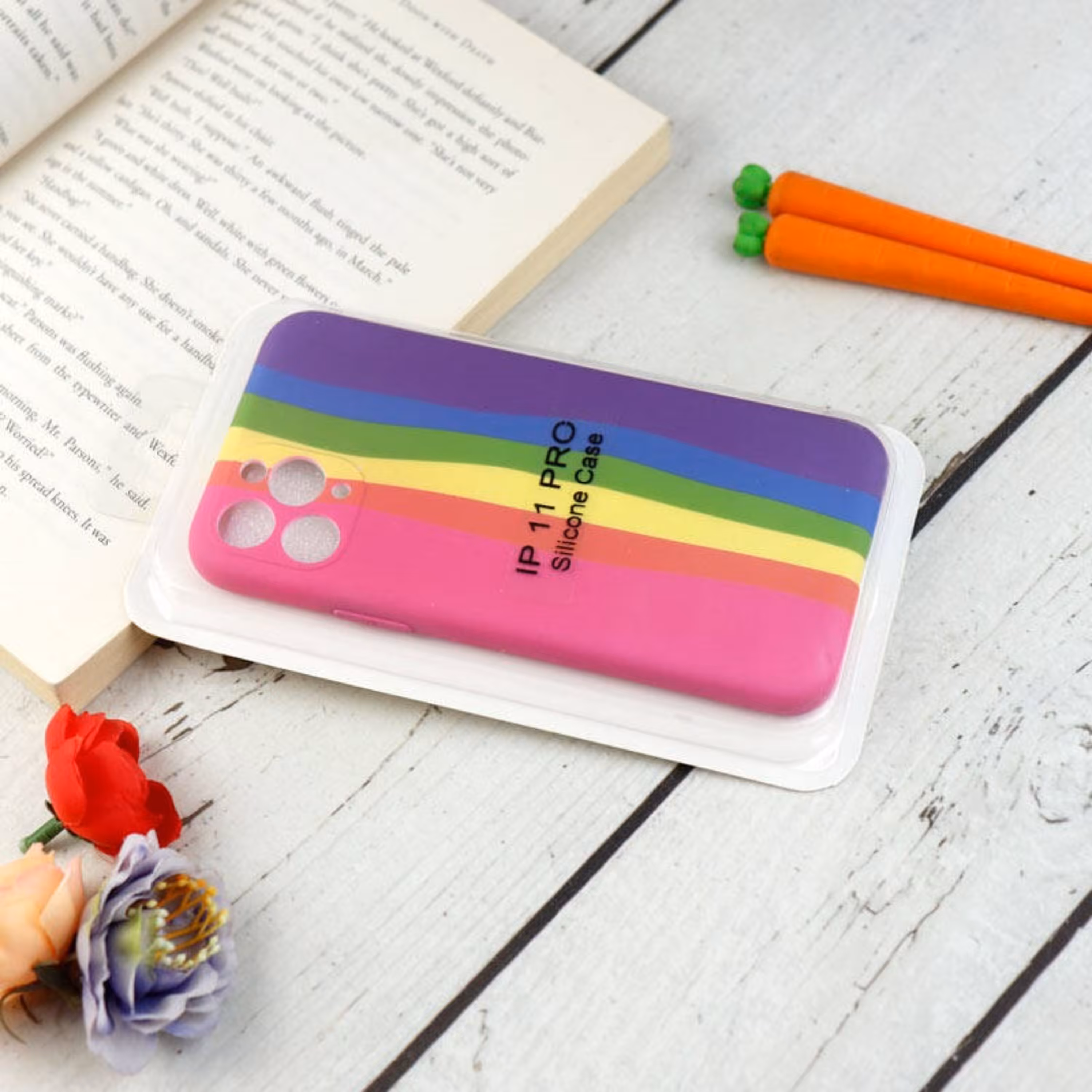 گارد محافظ لنزدار سیلیکونی رنگین کمانی Highcopy آیفون iPhone 11 Pro کد 4