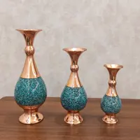  گلدان صراحی فیروزه کوبی ارتفاع 16 سانت برند گوهر