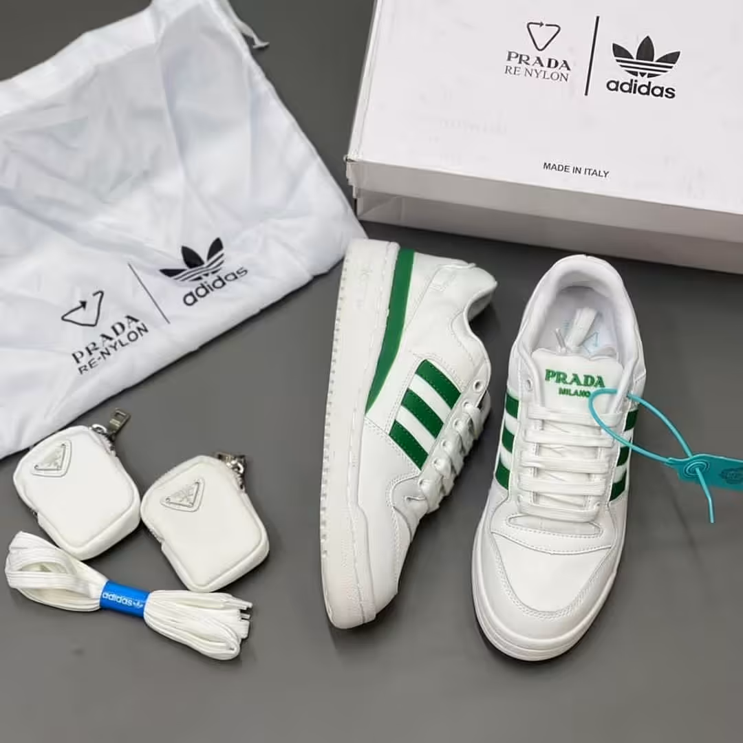 872 کتونی زنانه آدیداس رنگ سفید سبز کفش دخترانه Adidas 